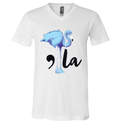 Commala Flamingo Pearls Comma La Flamingo Chucks V-Neck T-Shirt