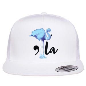 Commala Flamingo Pearls Comma La Flamingo Chucks Flat Bill Trucker Hat