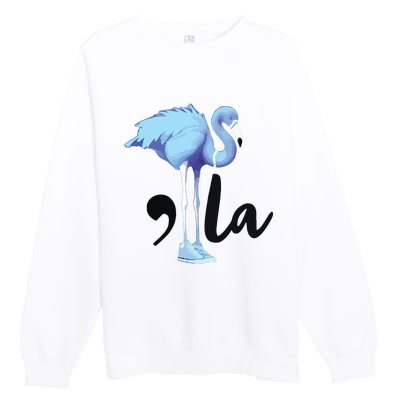 Commala Flamingo Pearls Comma La Flamingo Chucks Premium Crewneck Sweatshirt