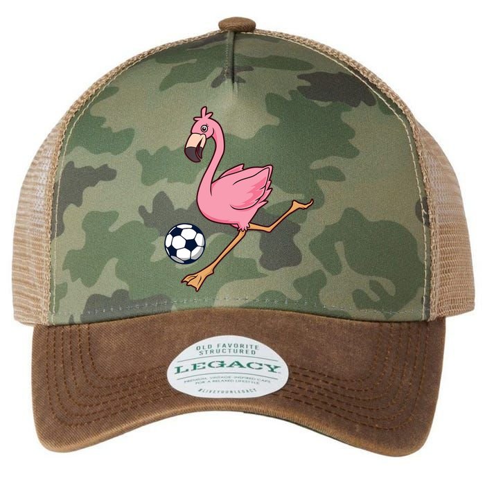 Cartoon Flamingo Playing Soccer Legacy Tie Dye Trucker Hat