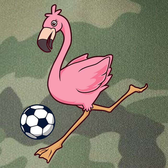 Cartoon Flamingo Playing Soccer Legacy Tie Dye Trucker Hat