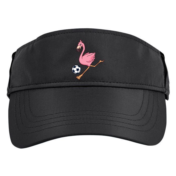 Cartoon Flamingo Playing Soccer Adult Drive Performance Visor