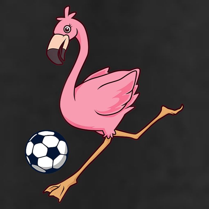 Cartoon Flamingo Playing Soccer Adult Drive Performance Visor