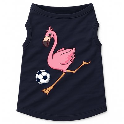 Cartoon Flamingo Playing Soccer Doggie Tank