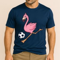 Cartoon Flamingo Playing Soccer Performance Shirt