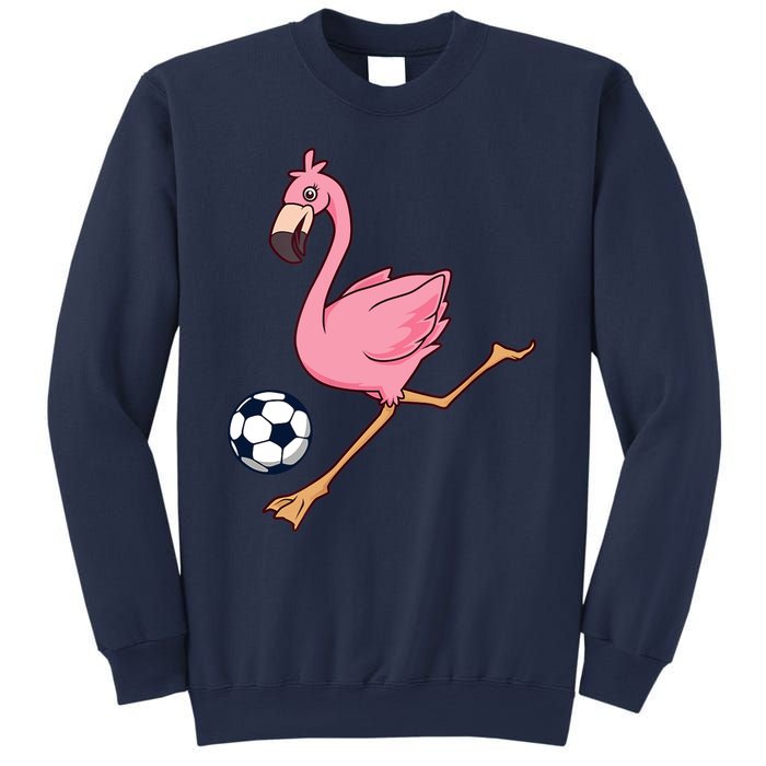 Cartoon Flamingo Playing Soccer Sweatshirt