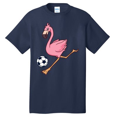 Cartoon Flamingo Playing Soccer Tall T-Shirt