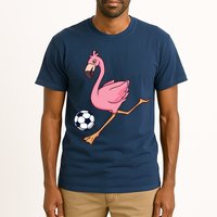 Cartoon Flamingo Playing Soccer Tall T-Shirt