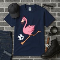 Cartoon Flamingo Playing Soccer Tall T-Shirt