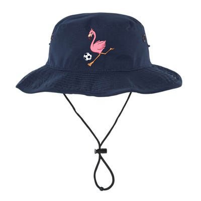 Cartoon Flamingo Playing Soccer Bucket Hat