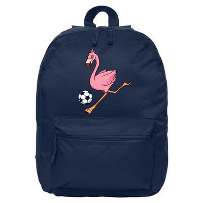Cartoon Flamingo Playing Soccer 16 in Basic Backpack