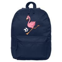 Cartoon Flamingo Playing Soccer 16 in Basic Backpack