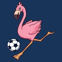 Cartoon Flamingo Playing Soccer 16 in Basic Backpack