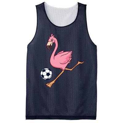 Cartoon Flamingo Playing Soccer Mesh Reversible Basketball Jersey Tank