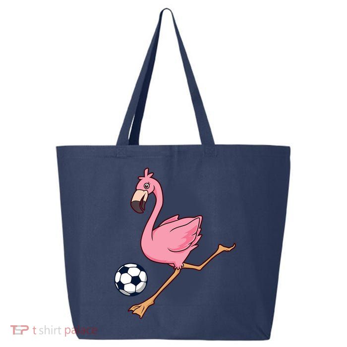 Cartoon Flamingo Playing Soccer 25L Jumbo Tote