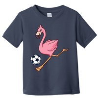 Cartoon Flamingo Playing Soccer Toddler T-Shirt