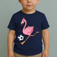 Cartoon Flamingo Playing Soccer Toddler T-Shirt