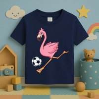 Cartoon Flamingo Playing Soccer Toddler T-Shirt