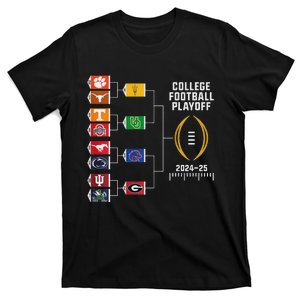 College Football Playoff 2024 25 Frontback 12 Team Bracket T-Shirt