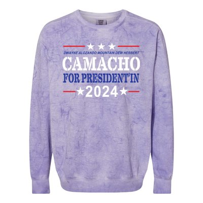 CAMACHO FOR PRESIDENT IN 2024 Presidential Election Humor Colorblast Crewneck Sweatshirt