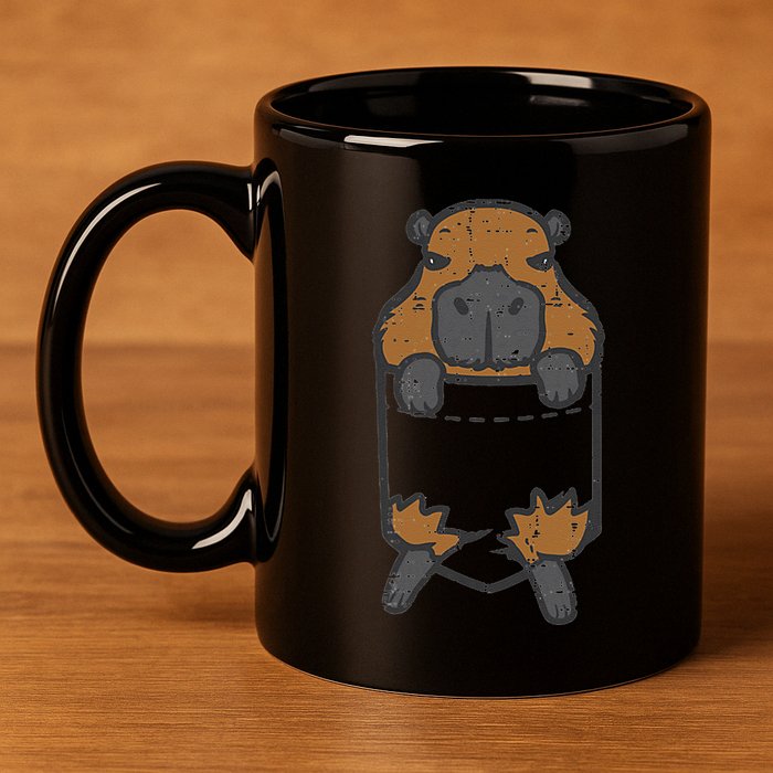 Capybara Feet Pocket Cute Capy Rodent 11oz C Handle Ceramic Mug