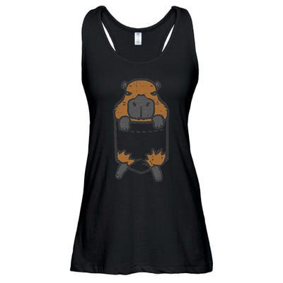 Capybara Feet Pocket Cute Capy Rodent Ladies Essential Flowy Tank