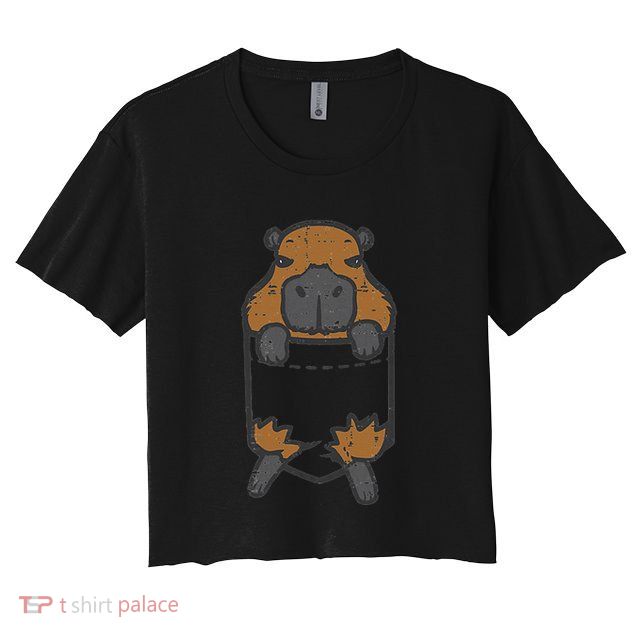 Capybara Feet Pocket Cute Capy Rodent Crop Top