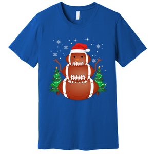 Christmas Football Player Xmas Santa Reindeer Gift Premium T-Shirt