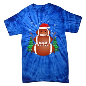 Christmas Football Player Xmas Santa Reindeer Gift Tie-Dye T-Shirt