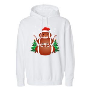 Christmas Football Player Xmas Santa Reindeer Gift Garment-Dyed Fleece Hoodie