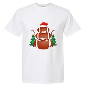 Christmas Football Player Xmas Santa Reindeer Gift Garment-Dyed Heavyweight T-Shirt