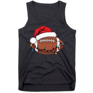 Christmas Football Player Xmas Lights Santa Sports Tank Top