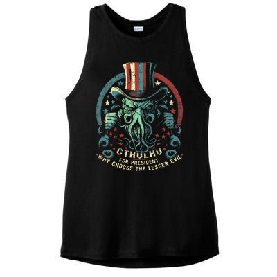 Cthulhu For President Election 2024 Cosmic Horror Cthulhu Ladies PosiCharge Tri-Blend Wicking Tank