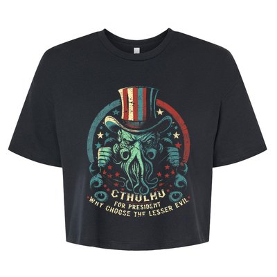 Cthulhu For President Election 2024 Cosmic Horror Cthulhu Bella+Canvas Jersey Crop Tee