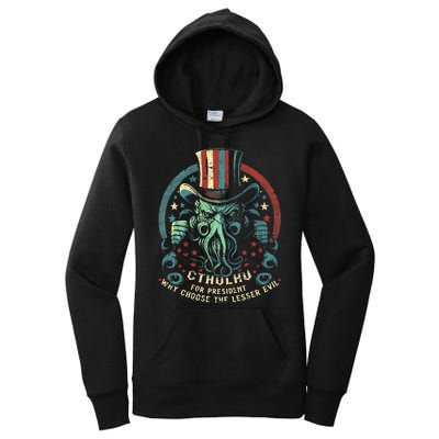 Cthulhu For President Election 2024 Cosmic Horror Cthulhu Women's Pullover Hoodie