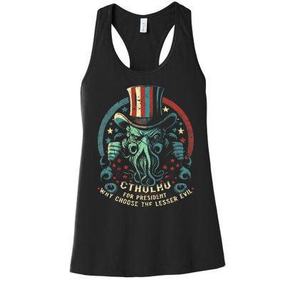 Cthulhu For President Election 2024 Cosmic Horror Cthulhu Women's Racerback Tank