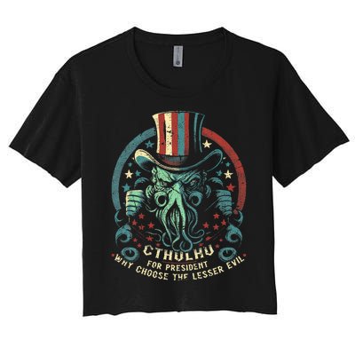 Cthulhu For President Election 2024 Cosmic Horror Cthulhu Women's Crop Top Tee