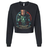 Cthulhu For President Election 2024 Cosmic Horror Cthulhu Cropped Pullover Crew