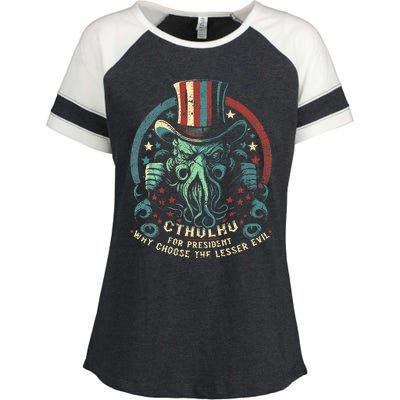 Cthulhu For President Election 2024 Cosmic Horror Cthulhu Enza Ladies Jersey Colorblock Tee