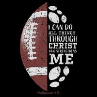 Christian Football Philippians 413 Religious Verse Faith Cooling Performance Crew T-Shirt