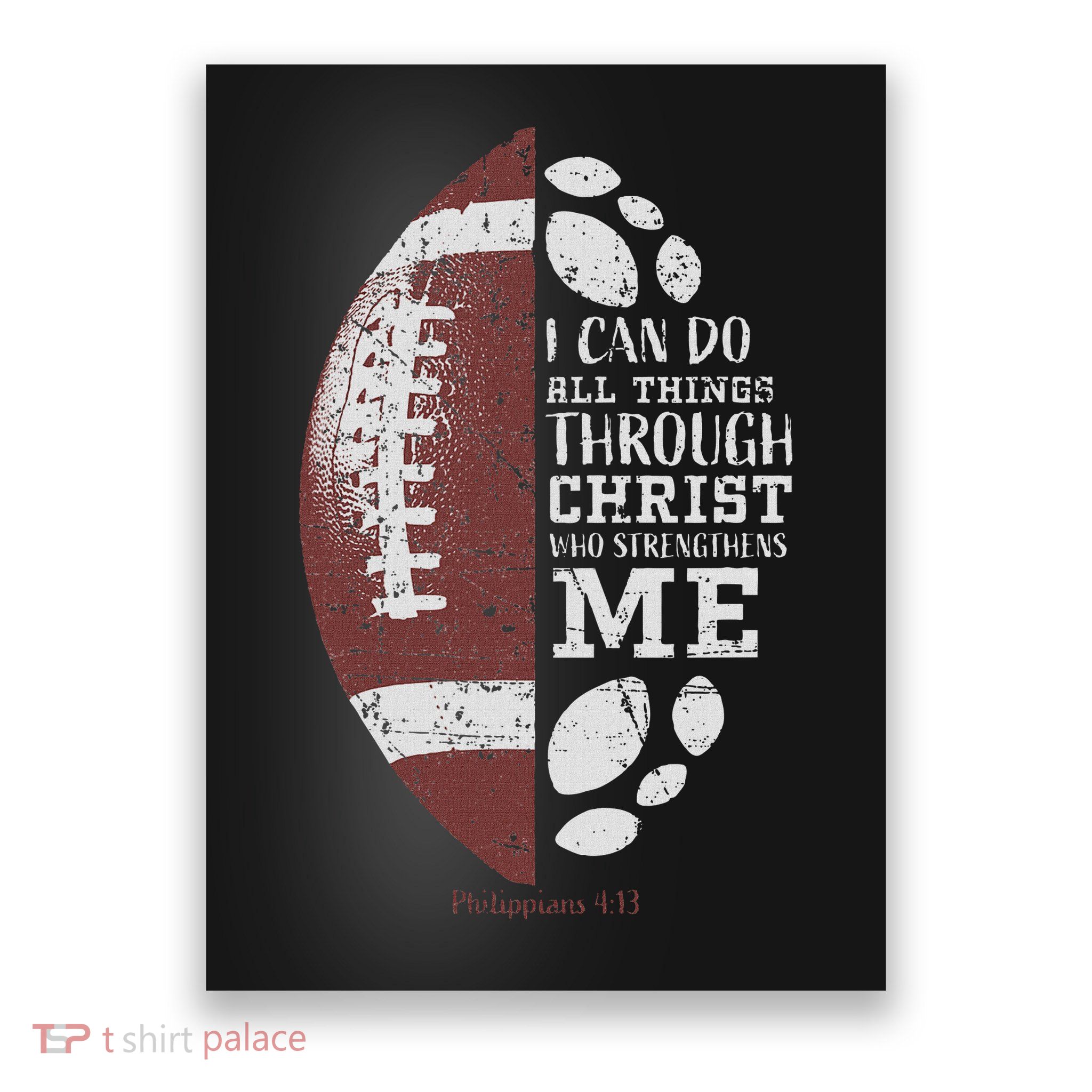 Christian Football Philippians 413 Religious Verse Faith Poster