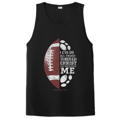 Christian Football Philippians 413 Religious Verse Faith PosiCharge Competitor Tank