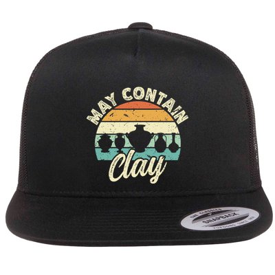 Ceramic Funny Pottery May Contain Clay Potter Flat Bill Trucker Hat