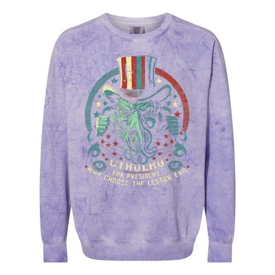 Cthulhu For President Election 2024 Cosmic Horror Colorblast Crewneck Sweatshirt