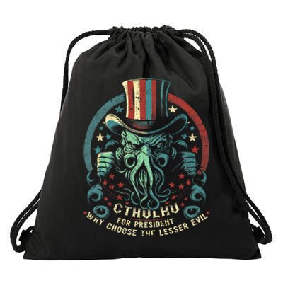 Cthulhu For President Election 2024 Cosmic Horror Drawstring Bag