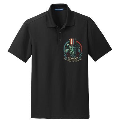 Cthulhu For President Election 2024 Cosmic Horror Dry Zone Grid Polo