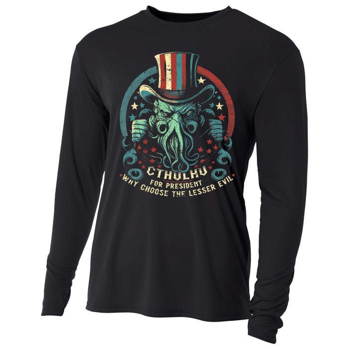 Cthulhu For President Election 2024 Cosmic Horror Cooling Performance Long Sleeve Crew