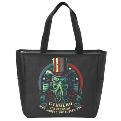 Cthulhu For President Election 2024 Cosmic Horror Zip Tote Bag