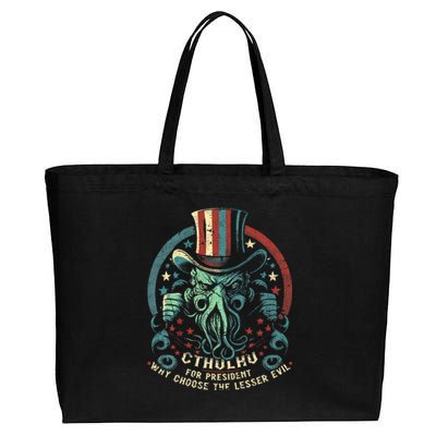 Cthulhu For President Election 2024 Cosmic Horror Cotton Canvas Jumbo Tote