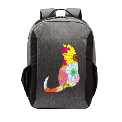 Cute Flower Power Hippie Cat Silhouette Vector Backpack